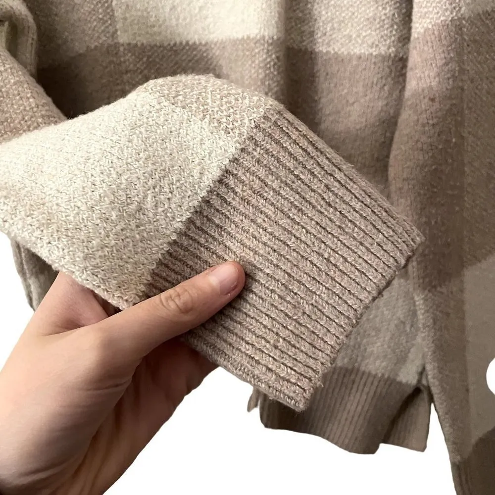 Christian Siriano NY cream tan boho minimalistic crewneck knit sweater boho Brown Size M - Image 3