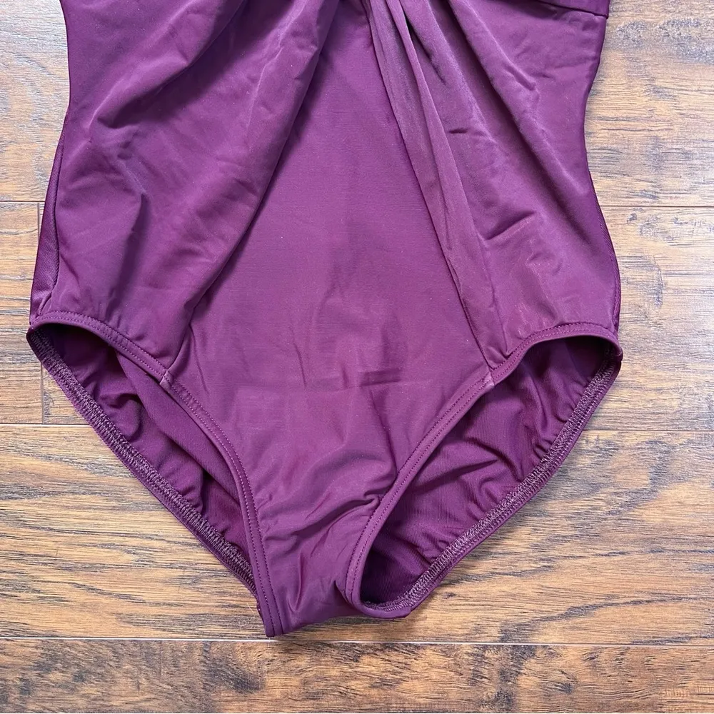 Miraclesuit • Rock Solid Love Knot One Piece swimsuit twist Shiraz burgundy - Image 7