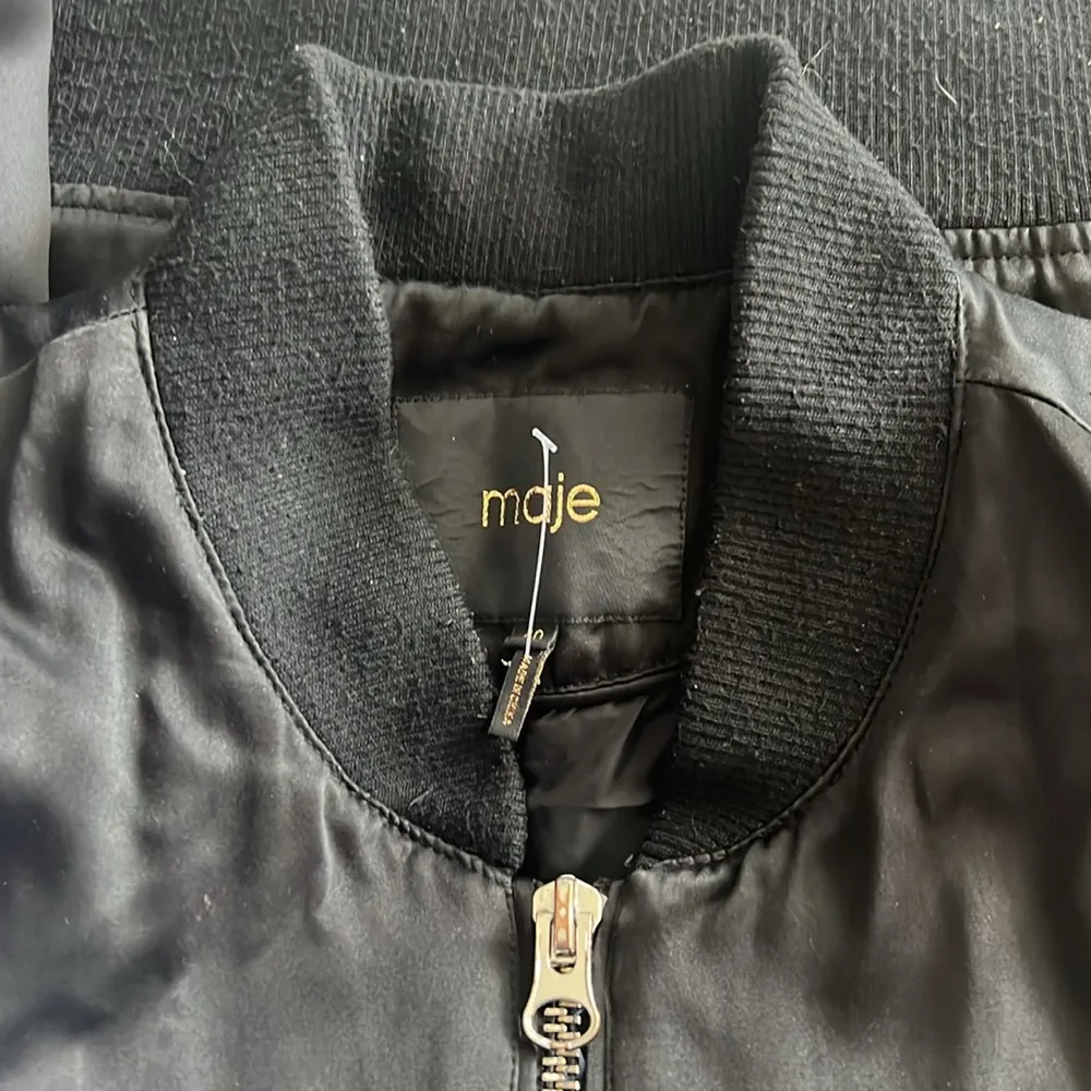 Maje Bart Bomber Jacket in Black, Size EU 40 Retail $480 - Image 14