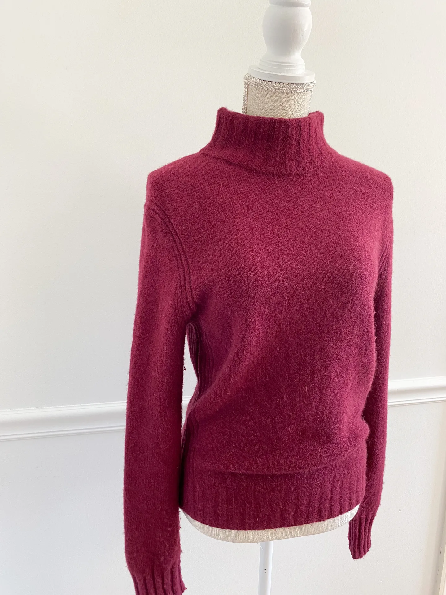 J.Crew Maroon Mock Neck Supersoft Yarn Sweater - Image 2