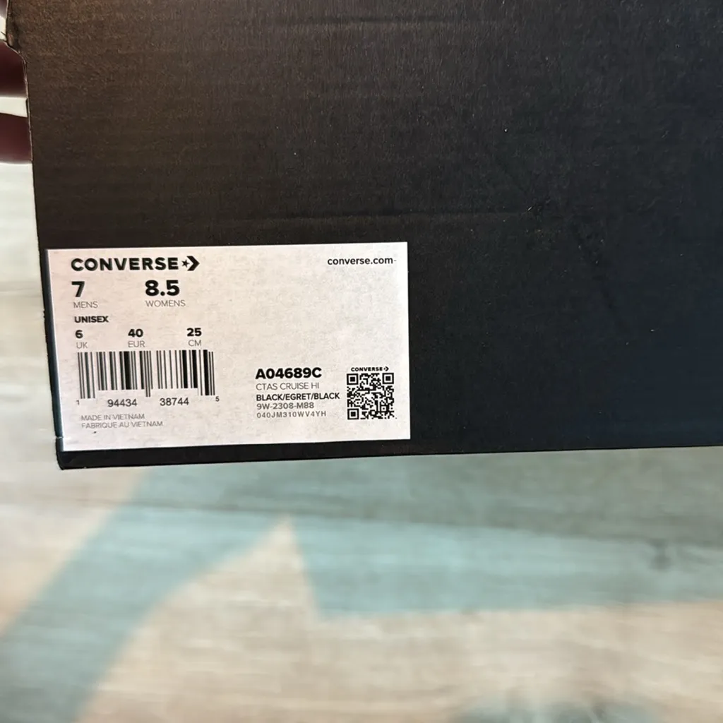 Converse Black Chuck Taylor All Star Cruise Sneakers Tops sz W8.5 M7 - Image 9