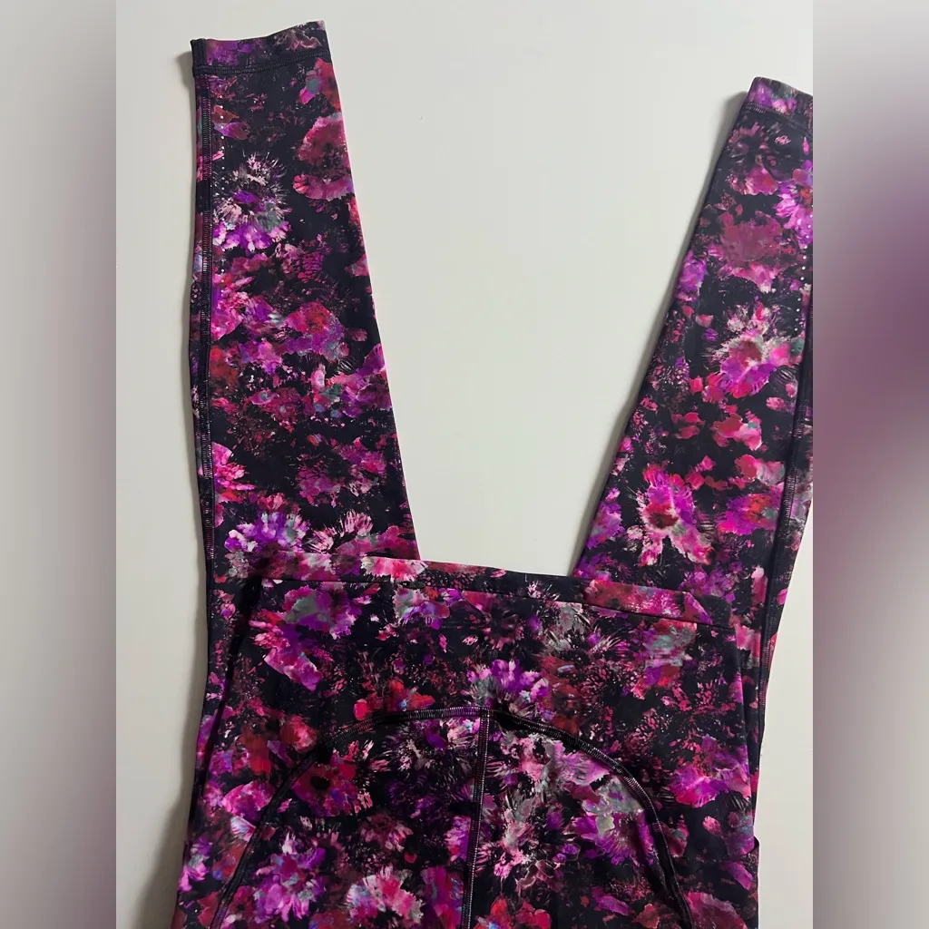 Lululemon Swift Speed High Rise Leggings 28”, Fluoro Floral Multi, Size 6 - Image 5