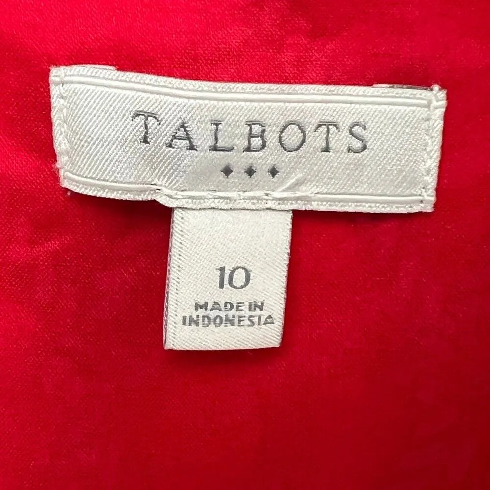 Talbots Fit Flare Dress 10 Red White Nautical Rope Sleeveless Preppy 4th of July - Image 10