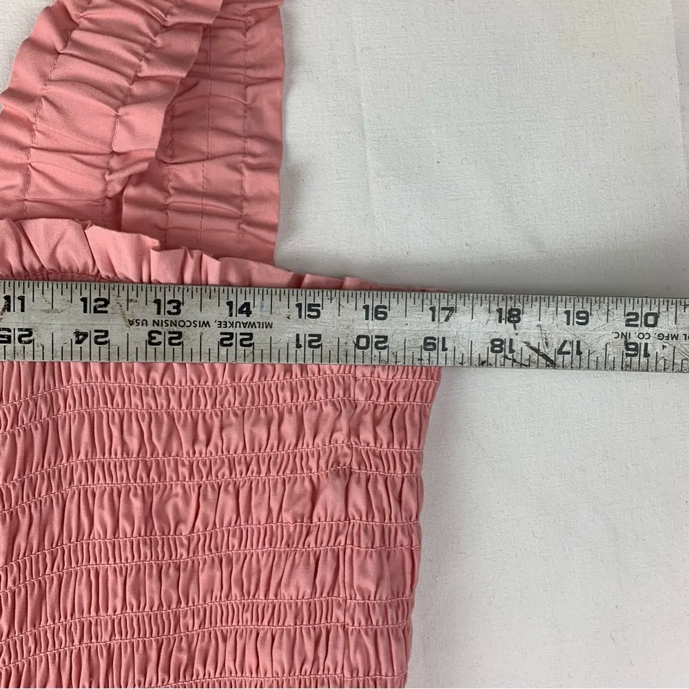 Abercrombie & Fitch women's XXL Pink tiered maxi Smocked Dress preppy guest 2x - Image 9