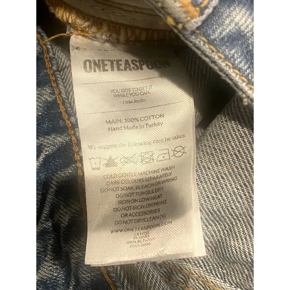 NWT One Teaspoon The Awesome Baggies Distressed Jean 28 Kansas Light Blue #3083 - Image 10