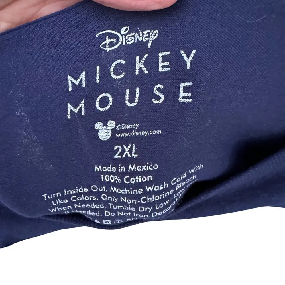 Disney 2XL Unisex Mickey Mouse Starry Short Sleeve T-Shirt Dark Navy - Image 4