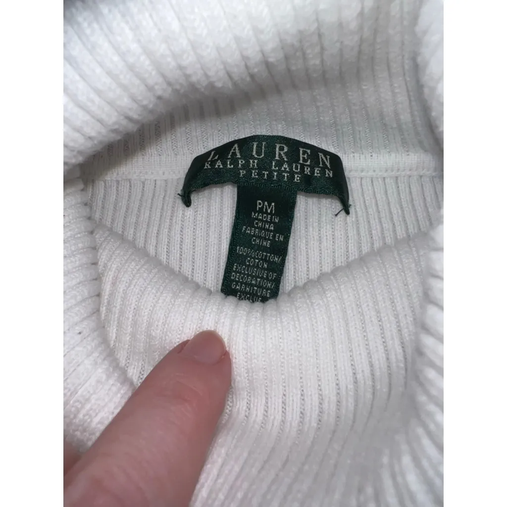 Women's Lauren Ralph Lauren Turtleneck Sweater MP White Size undefined - Image 6