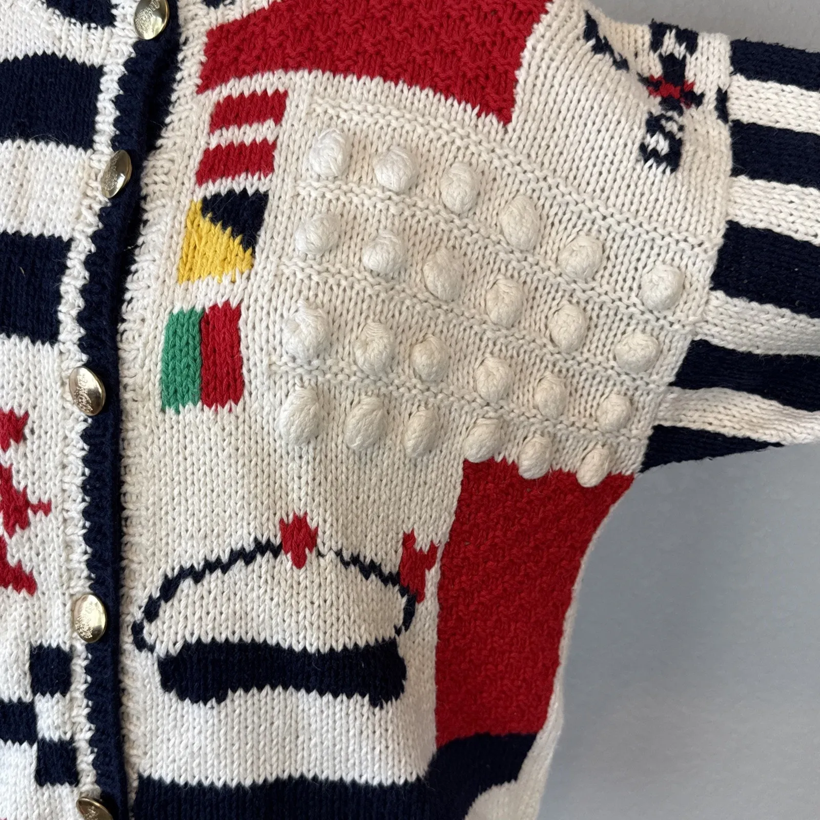 Eagle Eye 80s Vintage Nautical Sailing Short Sleeve Button Cardigan Size M Knit Size M - Image 3