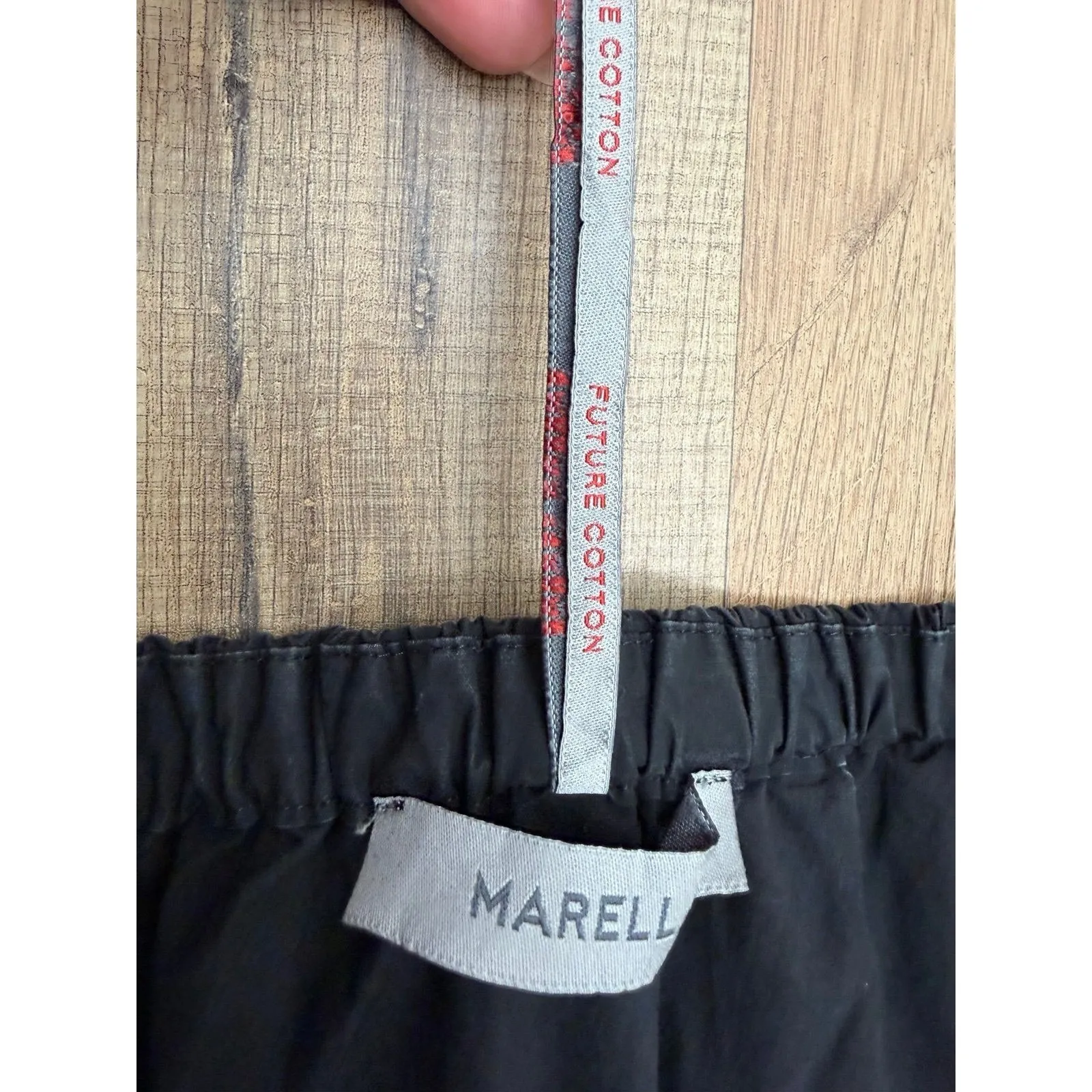 Marella Off Shoulder Black Cotton Jumpsuit Wide Leg Belted Italy Size 14 Size L - Image 5