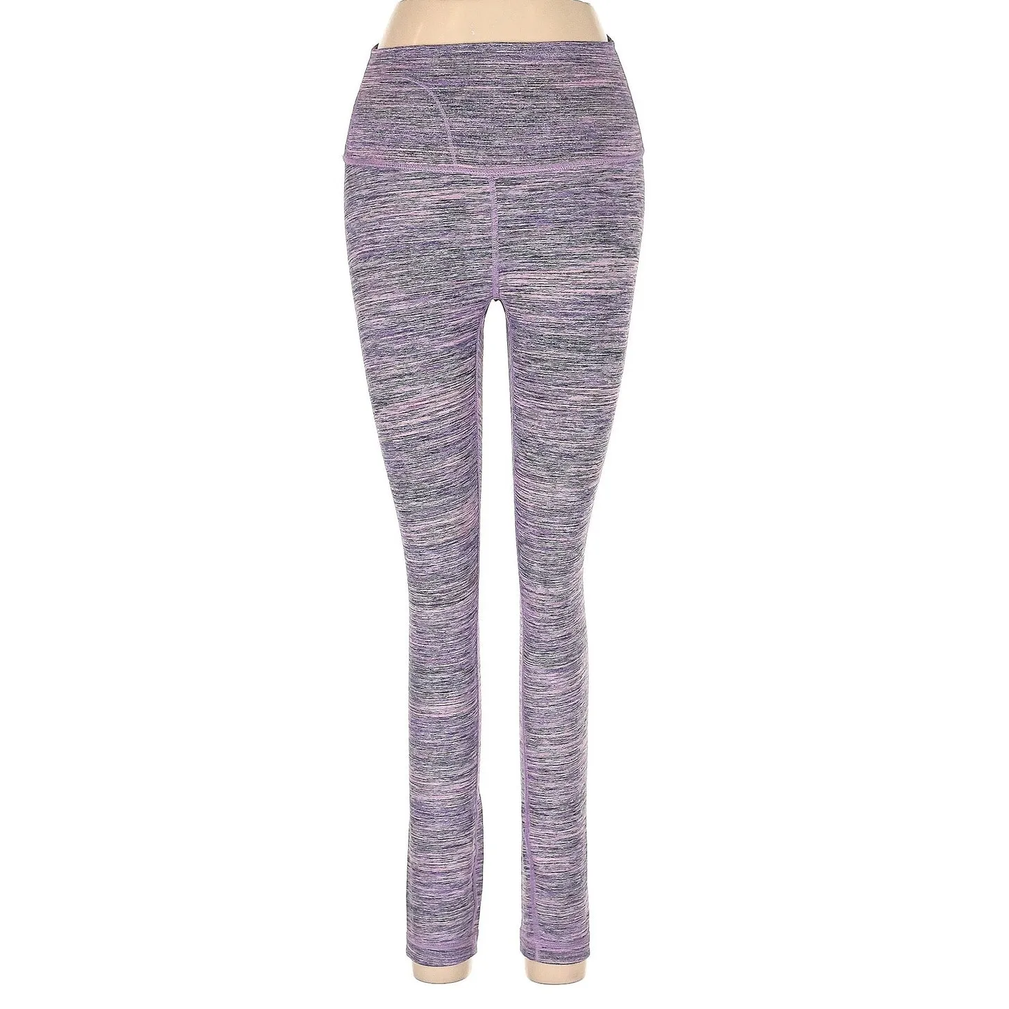 Lululemon  Athletica High Rise Leggings Size 4 – Pink Gray Stripe Pattern - Image 2