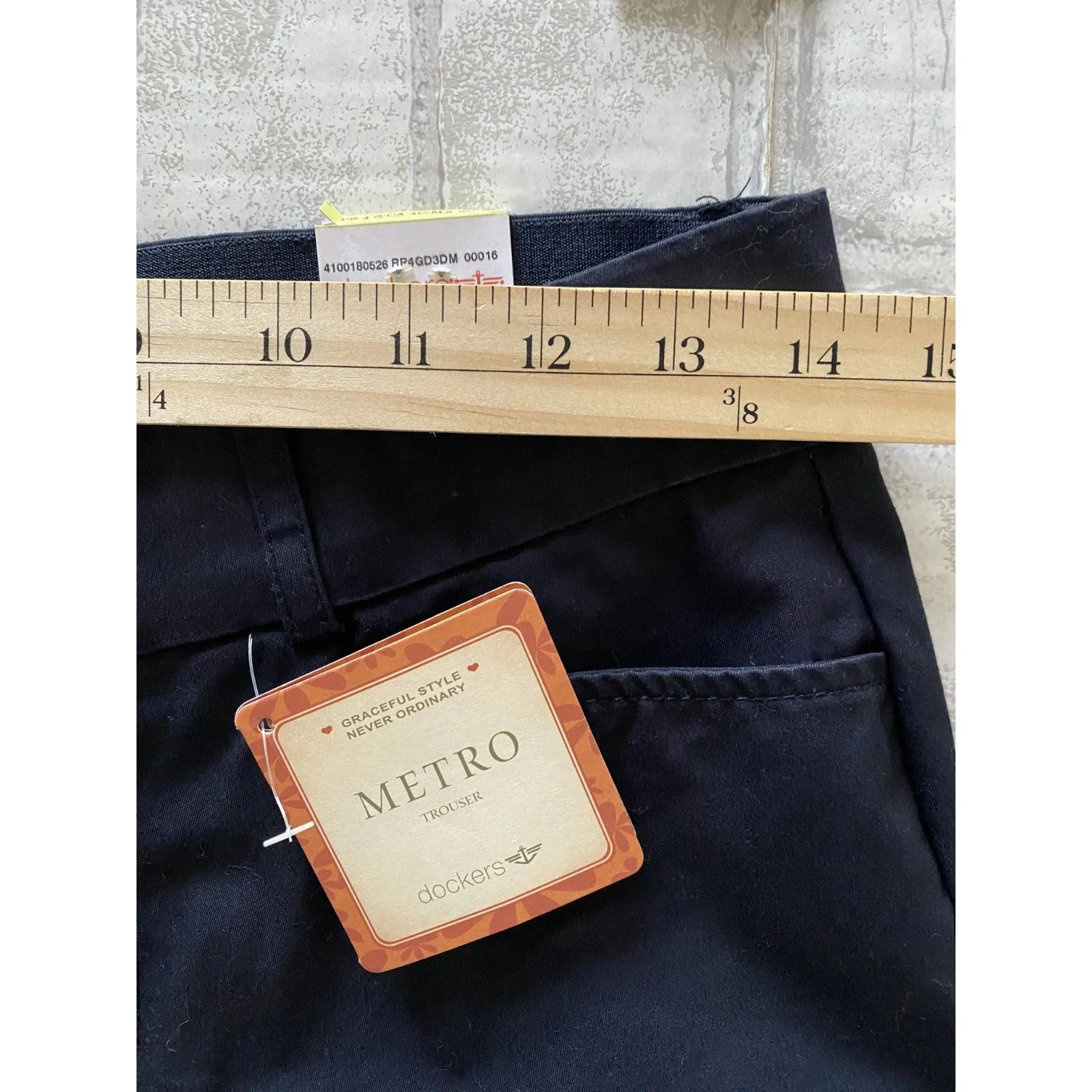NWT Dockers Navy Metro Flat Front Boot Leg Trouser Stretch Waist Slimming 4S - Image 4
