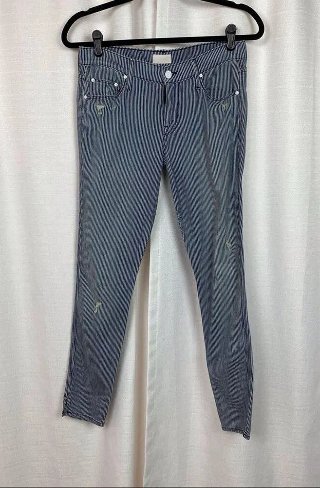 Mother The Vamp On The Road Destroy Wash Ankle Jeans Sz.27 Blue - Image 4