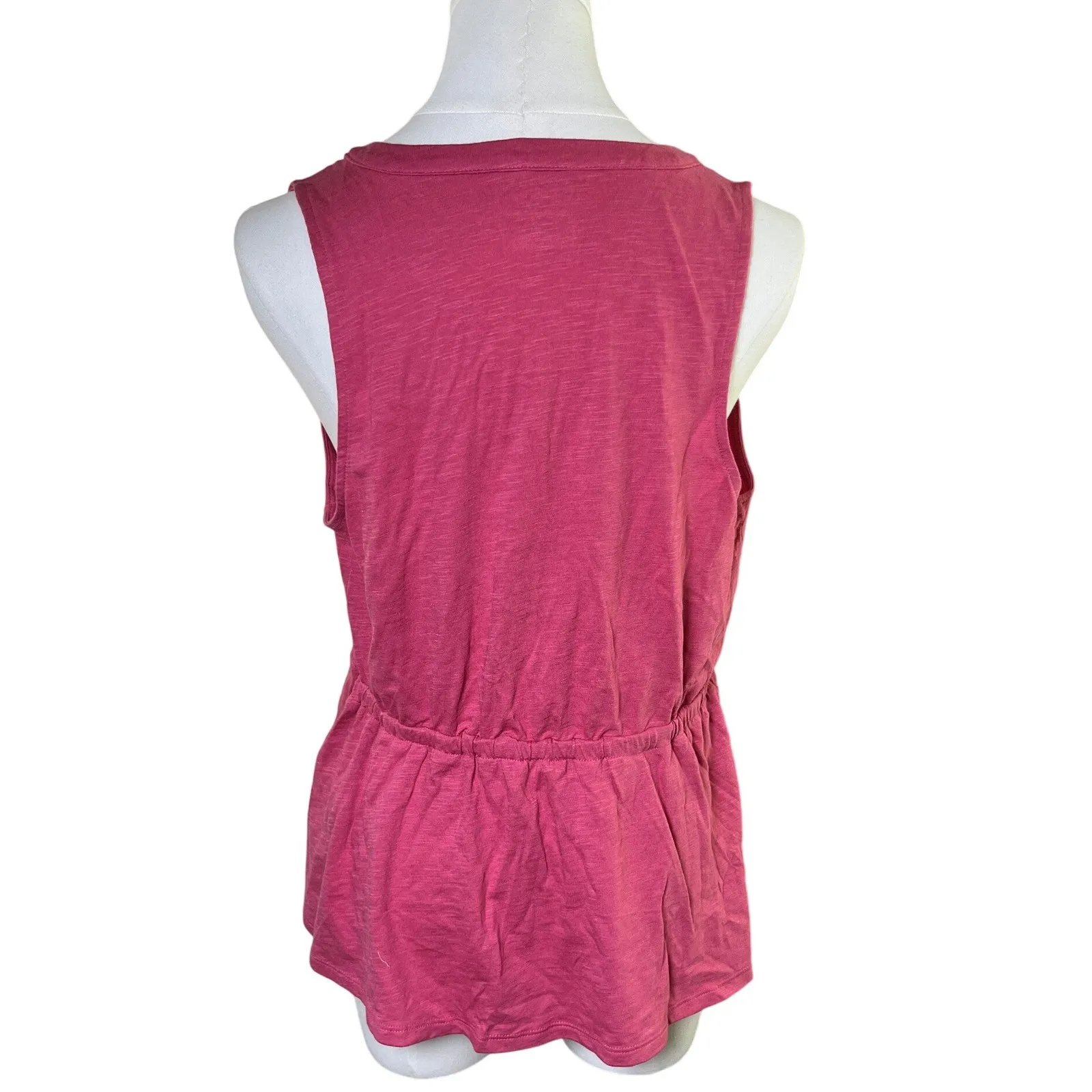 Banana Republic Malibu Tee‎ Tank Top Sleeveless V Neck Pink Women's Medium NWT - Image 2