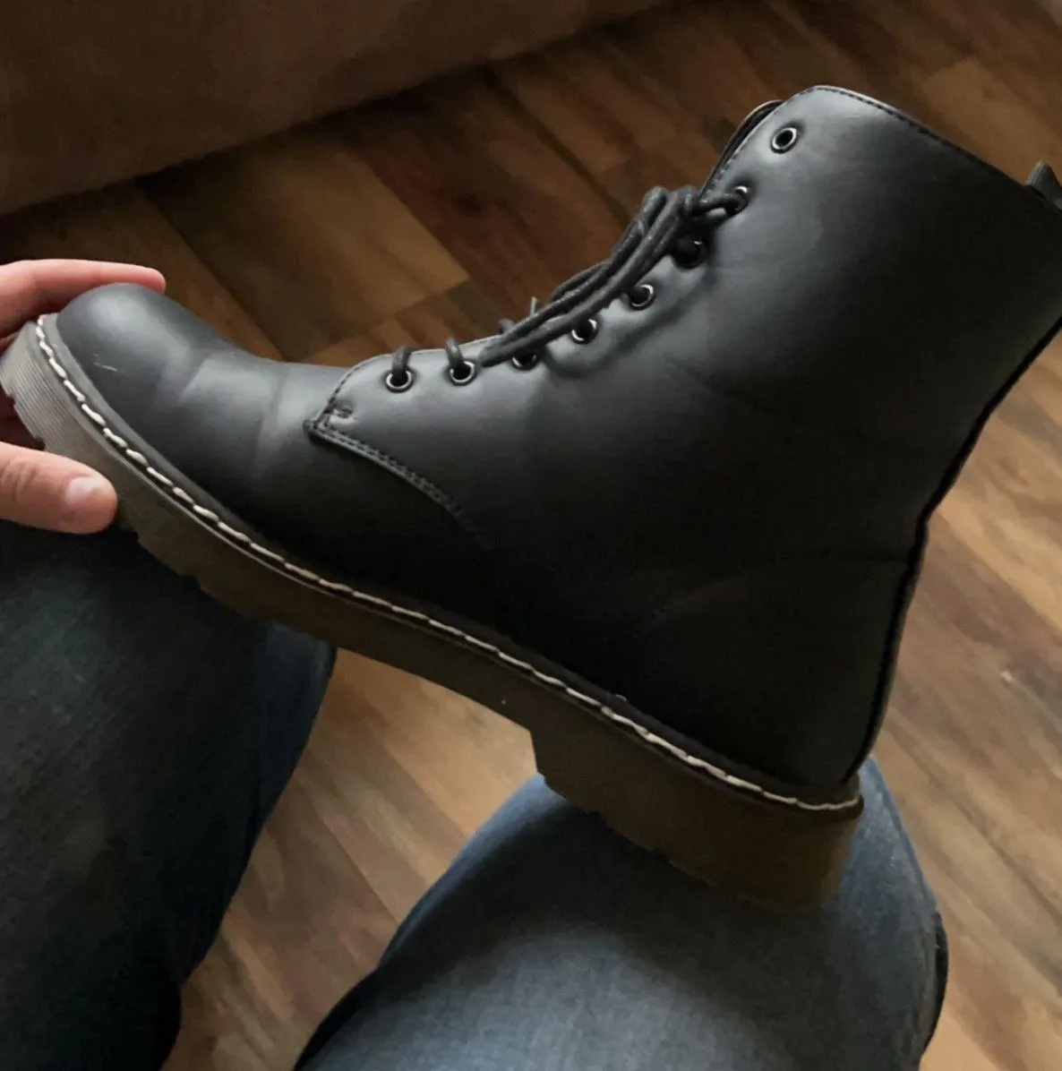 Combat Boots Black Size 9 - Image 3