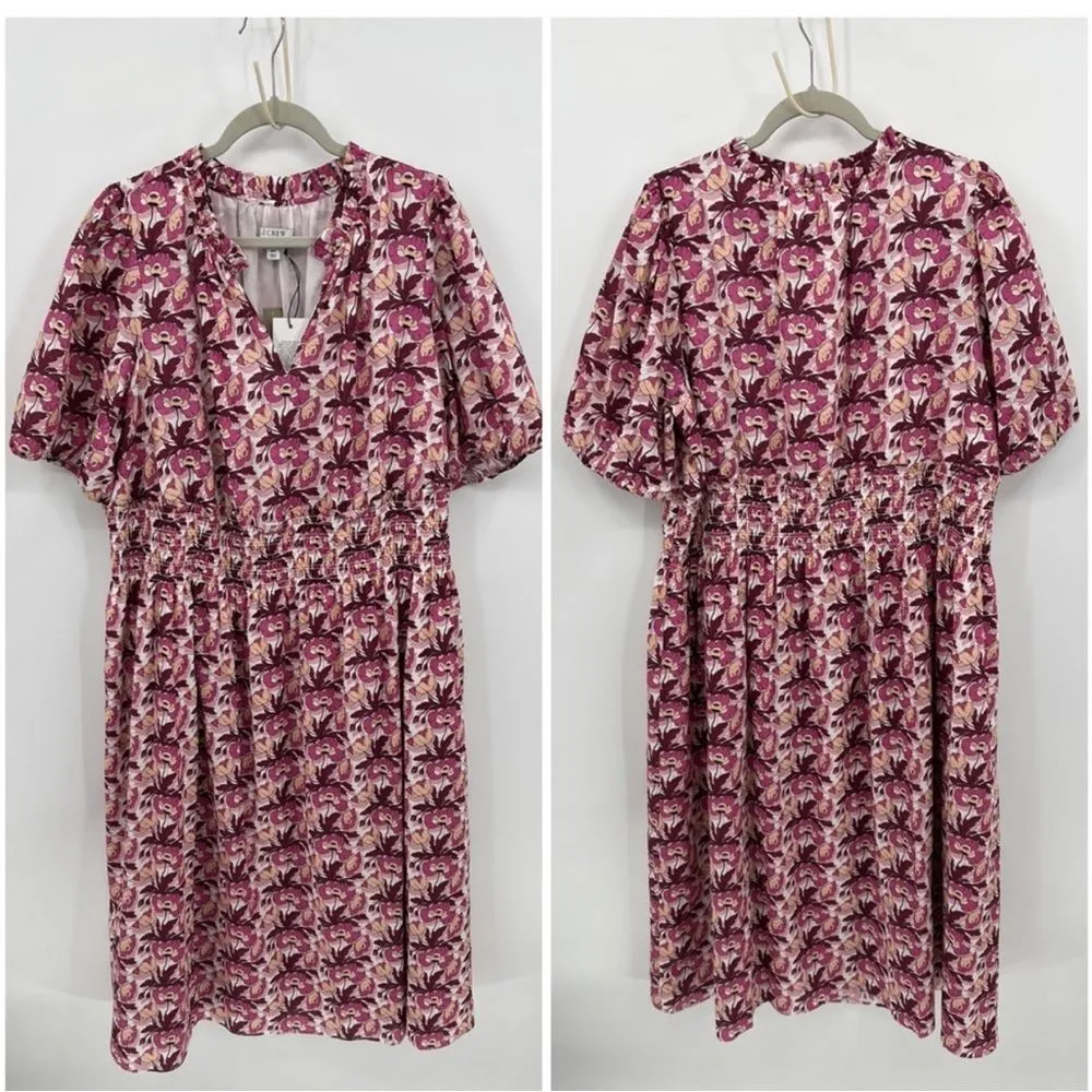 J. Crew Liberty NWT smocked waist  butterfield poppy midi dress - Image 5