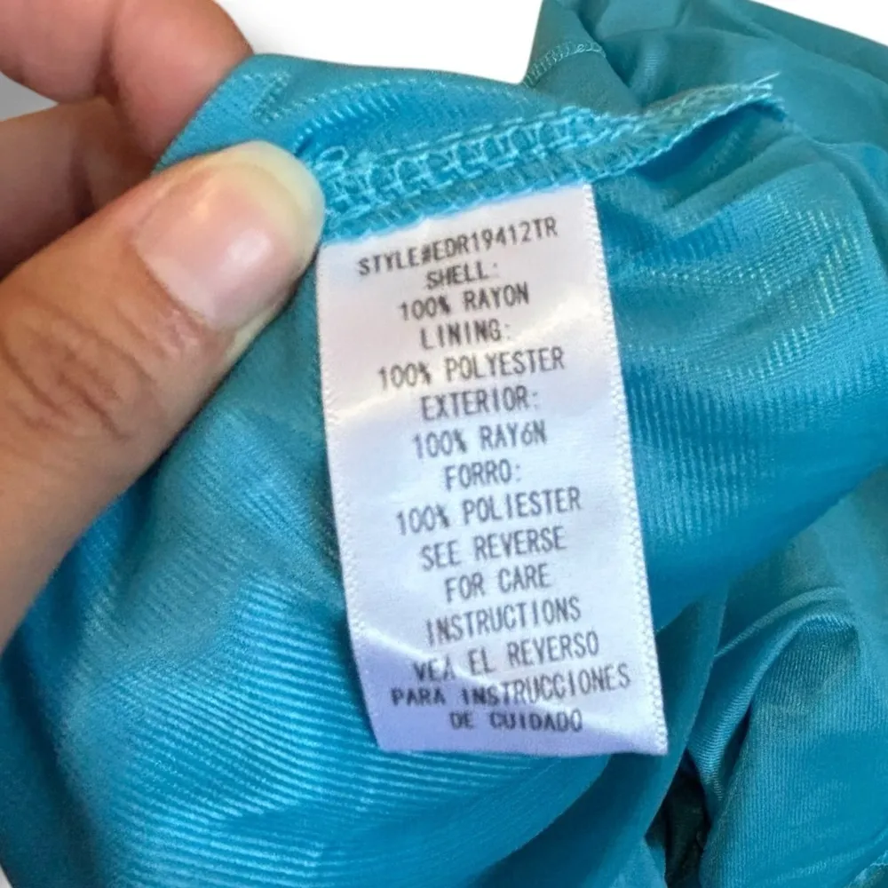 NWT Urban Outfitters En Creme Blue Pink Off Shoulder Floral Midi Dress - Large - Image 11