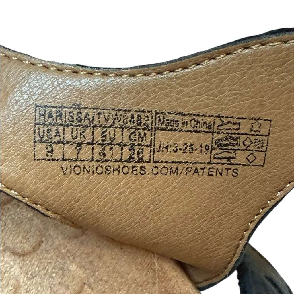 Vionic Harissa Gladiator Strappy Boho Flat Comfortable Black Leather Size 9 - Image 7