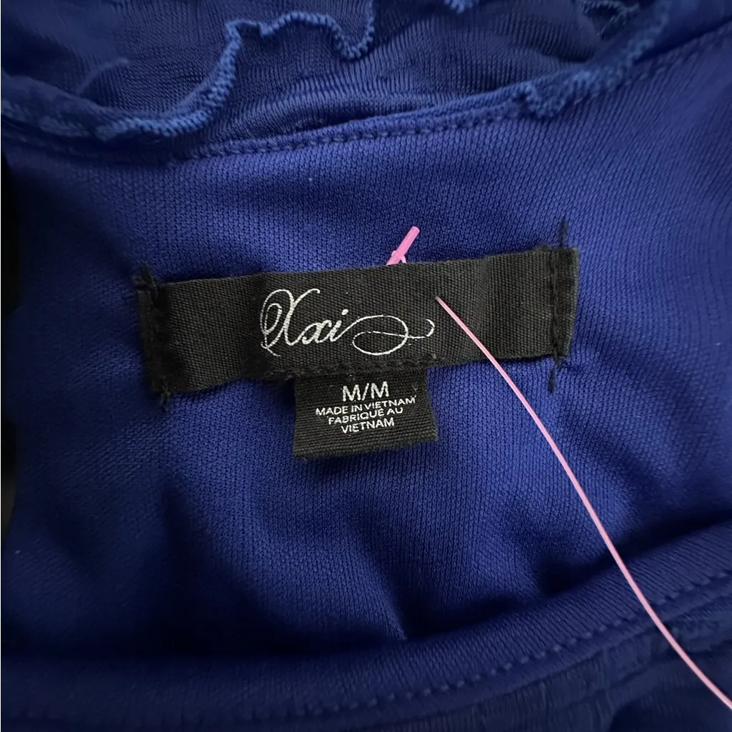 Forever 21 Blue Ruffle Layered Tank Dress Mini Y2K Size Medium Bodycon - Image 6