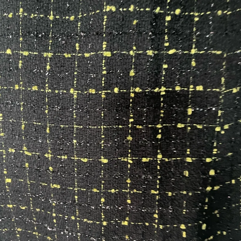 Y2K Tweed Skirt Black Lime Green F - Image 2