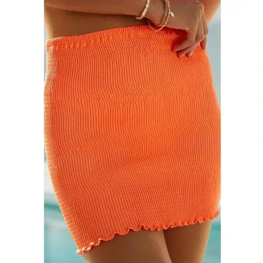 Anthropologie Peixoto Mae Mini Skirt in Tangerine Glow Size Large NWOT $81 - Image 9