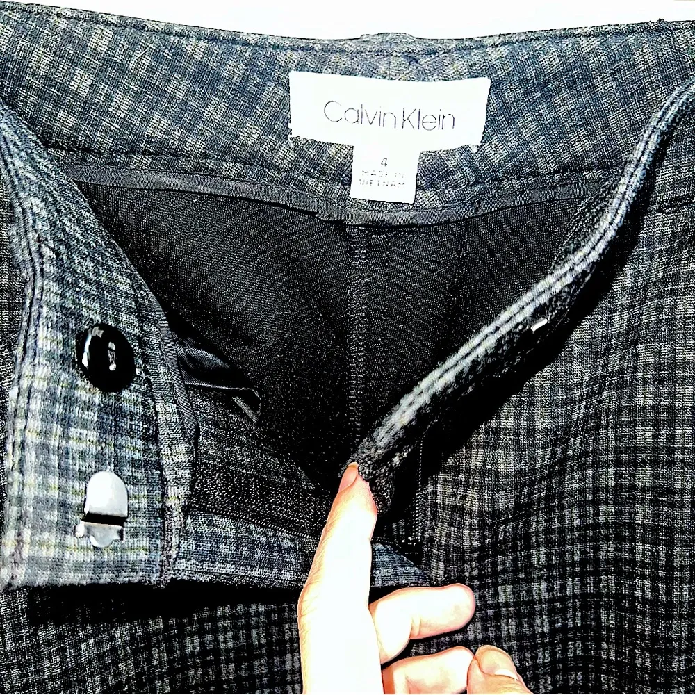 Size 4 Black Plaid Classy Womens Dress Casual Pants - Image 7