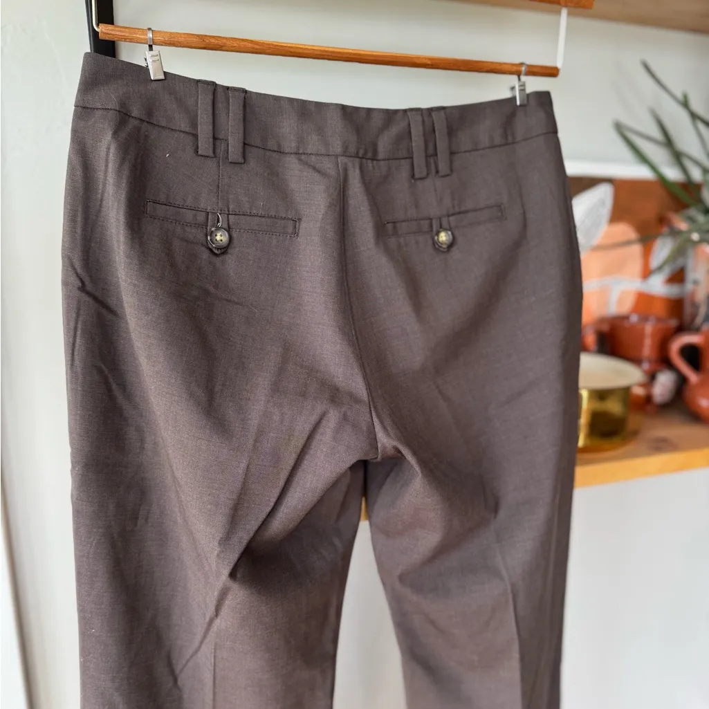Banana Republic Chocolate Brown All Season Wool Trousers Dress Pants 2 Short - Image 4