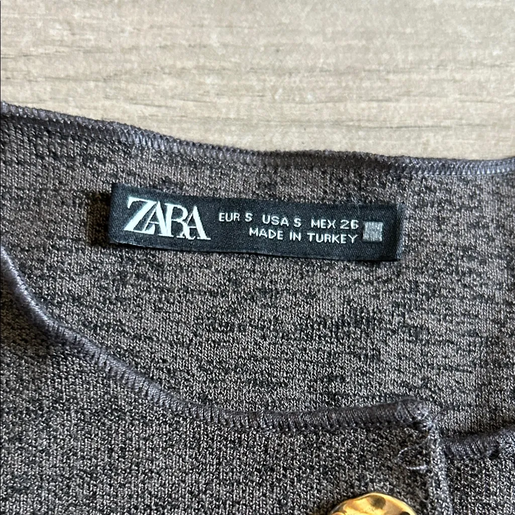 Zara Charcoal Vest with Gold Buttons - Image 2