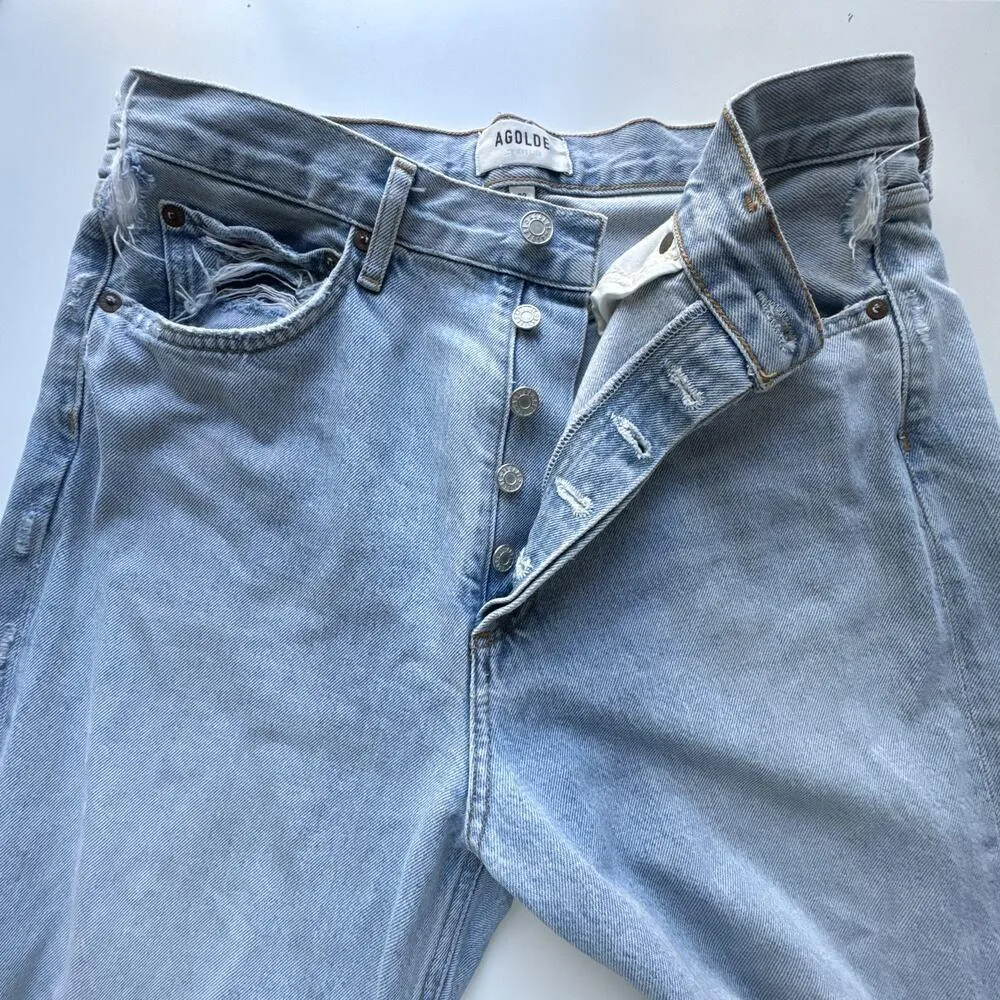Agolde 90s Loose Distressed Jeans Womens size 28 - Image 5