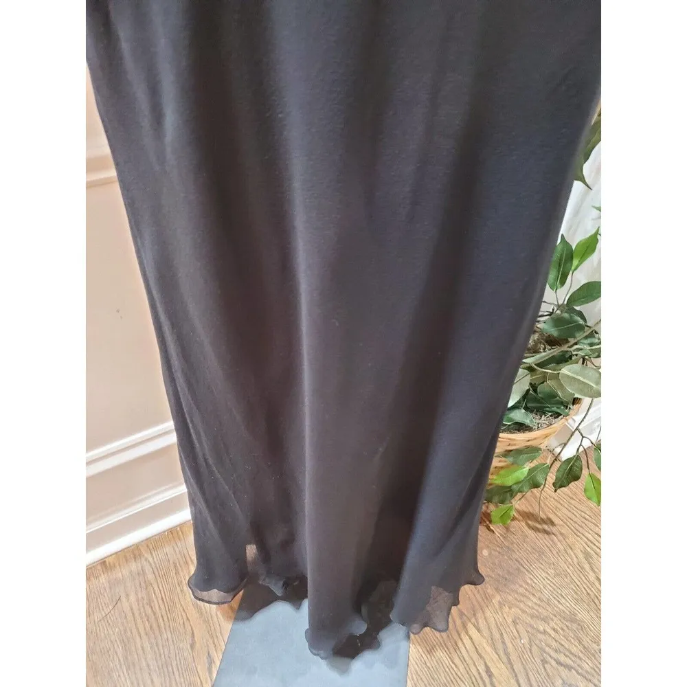 Montage Collection for Mon Cheri Black Sateen Evening Long Dress Size 8. - Image 6