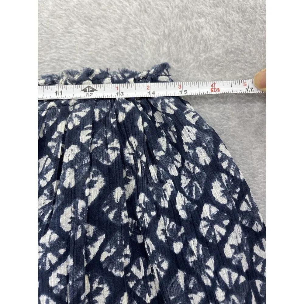 MK Michael Kors Women's Skirt Drawstring Blue White Tie Dye Batik Size 2 Petite - Image 8