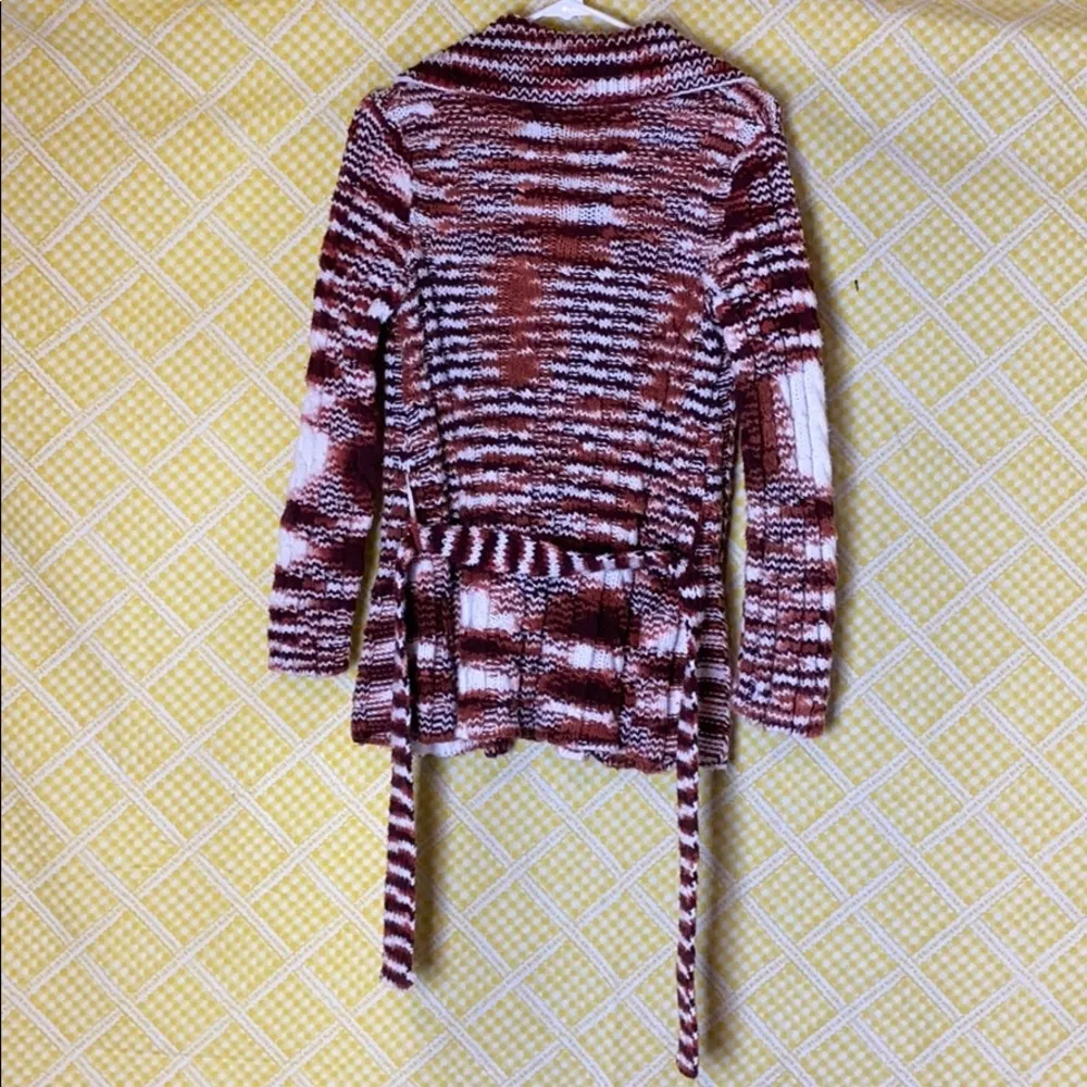 VINTAGE 70s KNIT BUTTON UP CARDIGAN Brown - Image 4