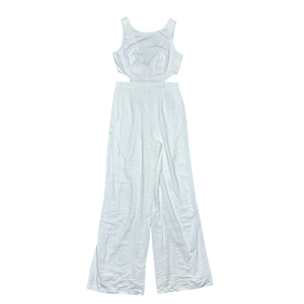 NWT Lulus Women's White Sleeveless Wide-Leg Cutout Jumpsuit Size S Cocktail - Image 4
