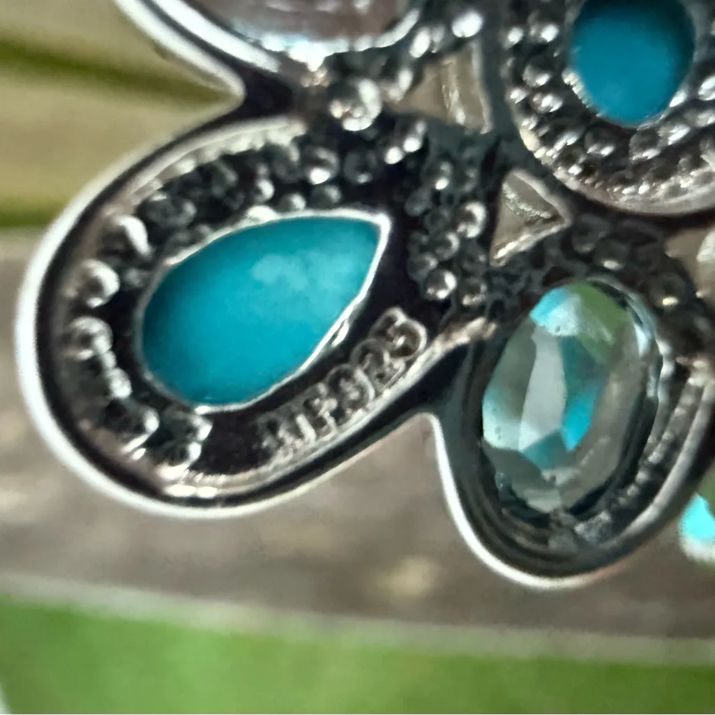 SOUTHWESTERN NAVAJO STERLING‎ TURQUOISE MUTLI - Image 9