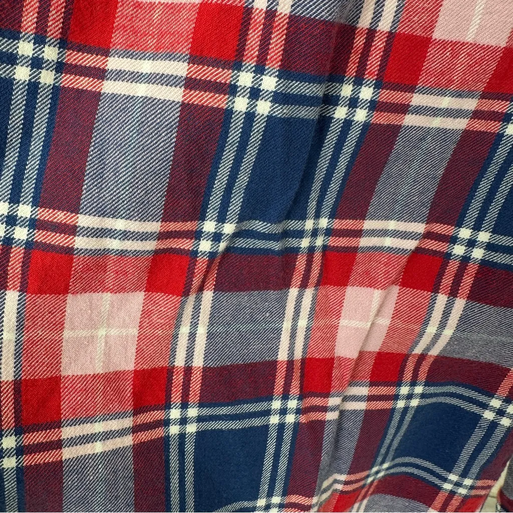 J. Crew Red, Blue and Pink Plaid Cotton Flannel Pajama Pants Size XS - Image 5