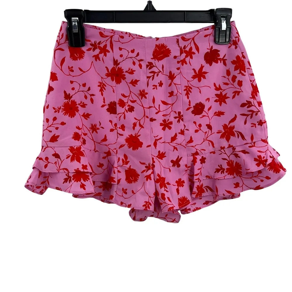 Likely Pink High Waist Ruffle Hem Shorts Size 00 New - Image 5