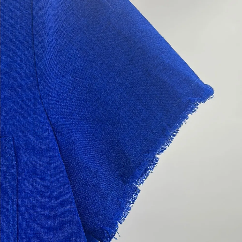 Umgee Women's Mini shirt Dress tunic linen blend Vibrant Blue S summer casual - Image 6