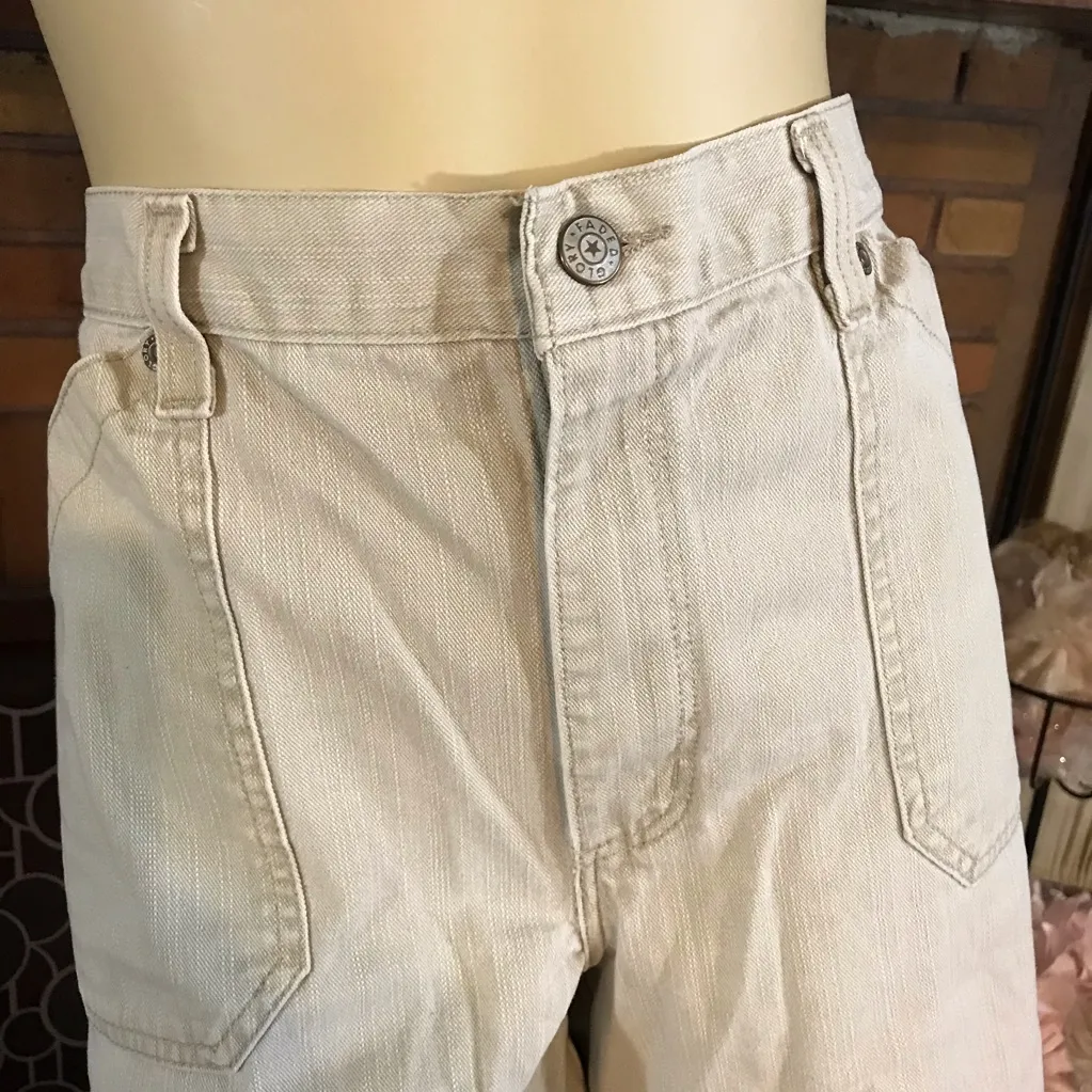 VINTAGE 1990'S FADED GLORY HIGH RISE TAN DENIM SHORTS (18) - Image 5