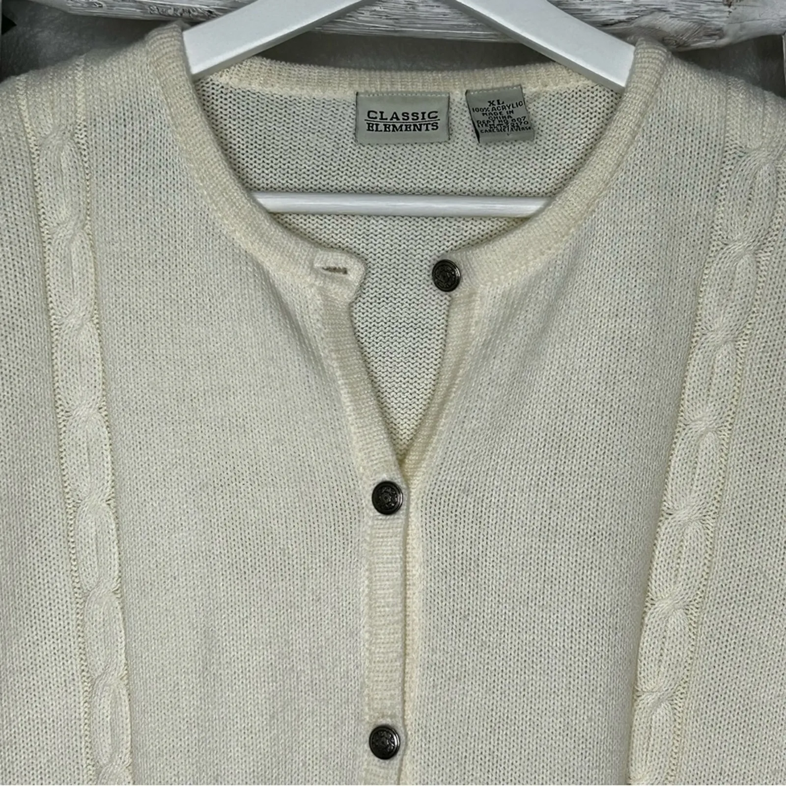Classic‎ Elements Cardigan * Cream * XL - Image 3