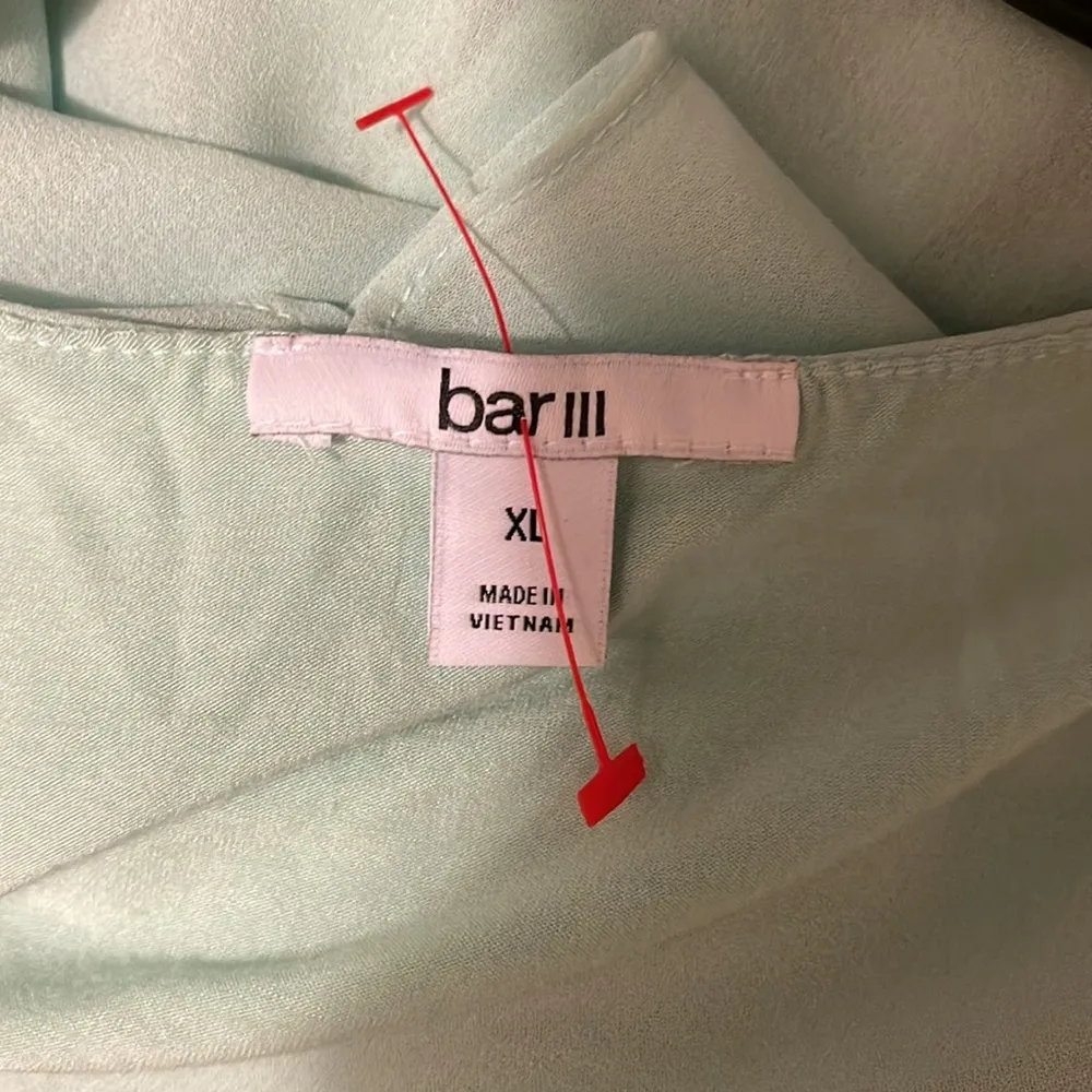 NWT Bar III Mint Green Chiffon Overlay Blouse See Back - Image 4