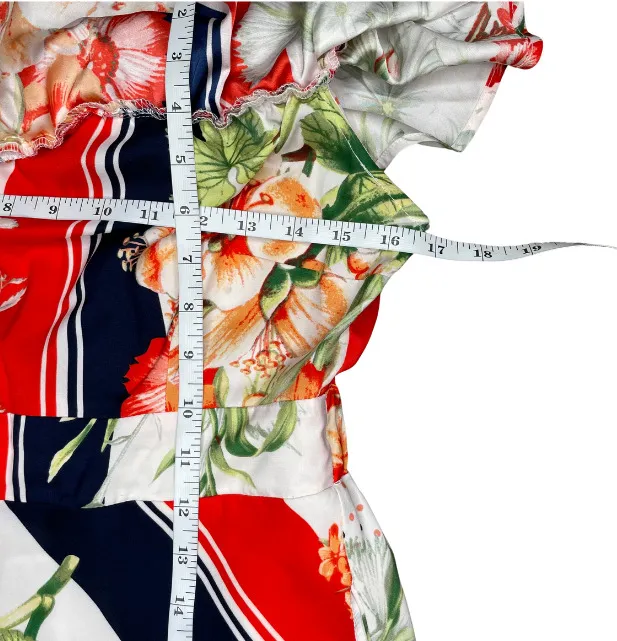 New York & Company Floral & Geomteric Off-The-Shoulder Maxi Dress W/Pockets Sm - Image 8