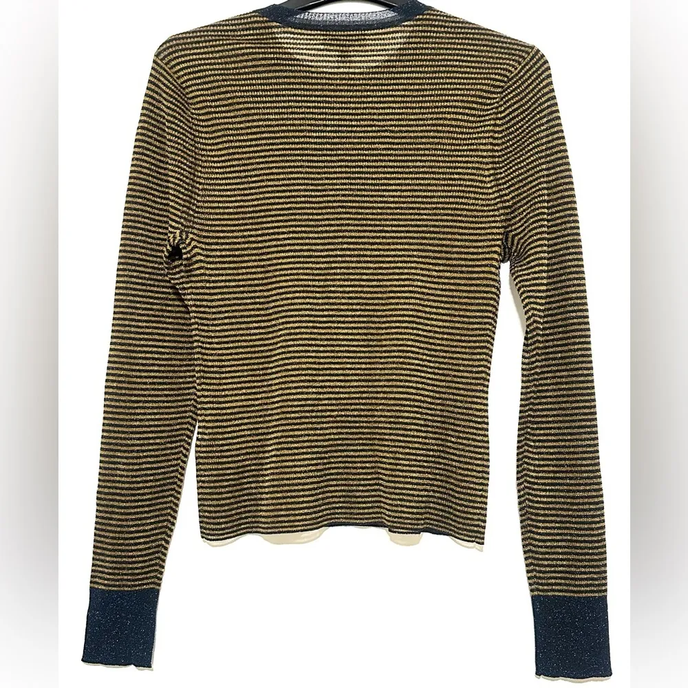 NWT Rag & Bone Raina Metallic Stripe Sweater Large - Image 5