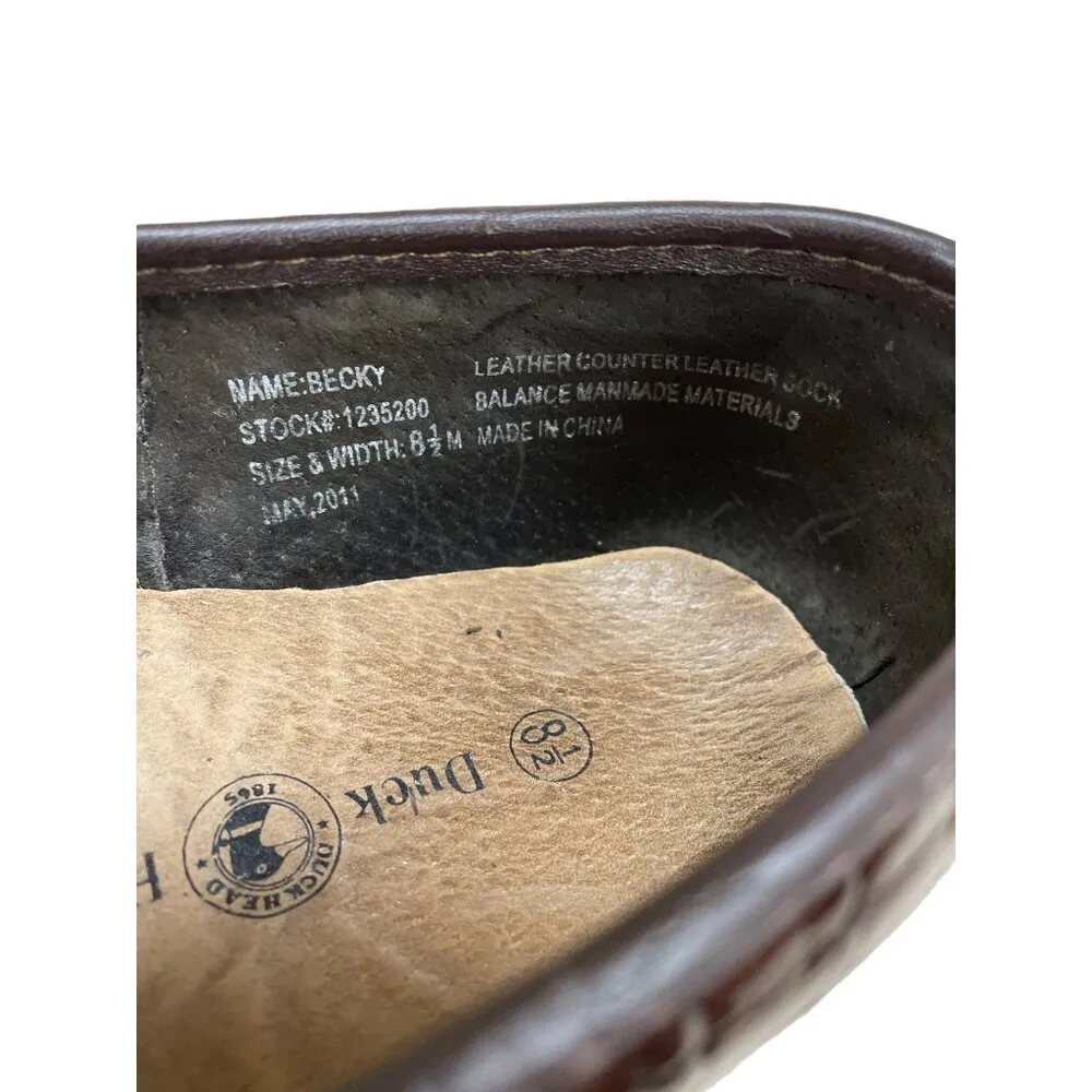 Duck Head Womens Becky Brown Leather Nursing Clogs Size 8.5 SKU 1473 - Image 5