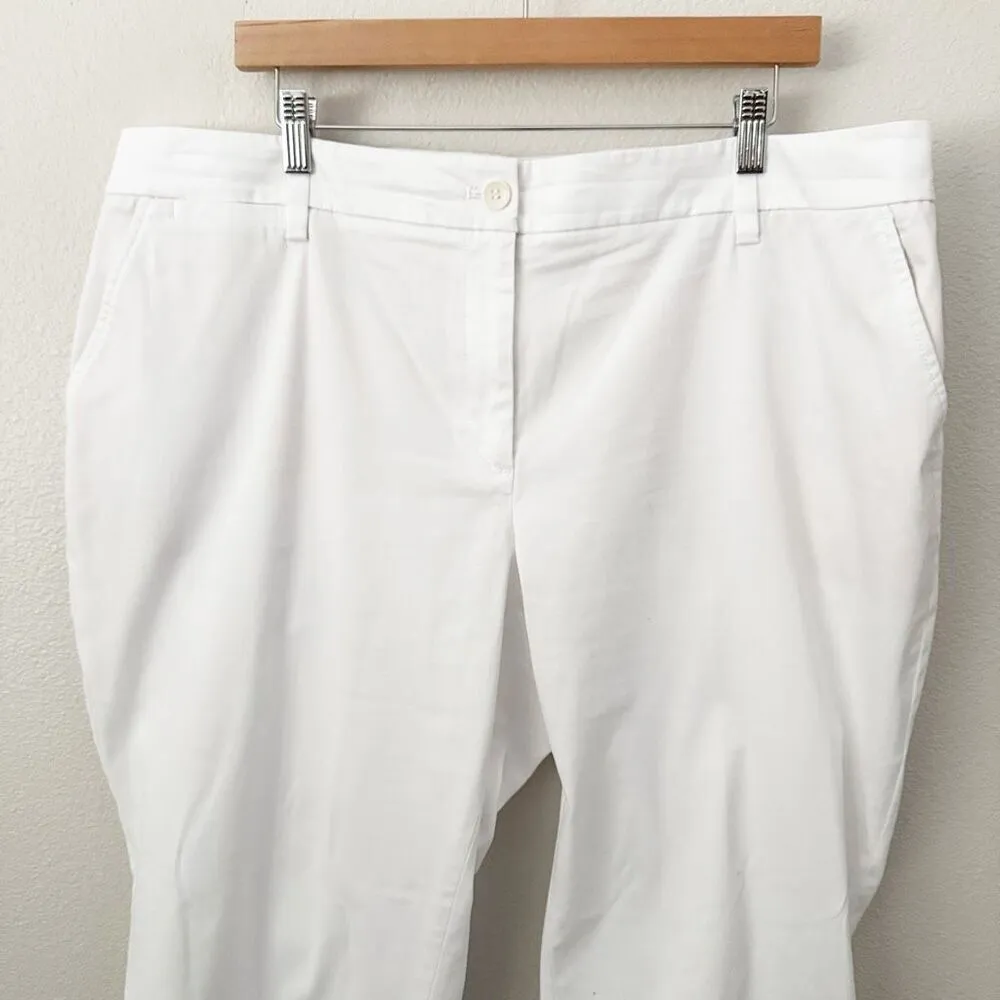 TALBOTS | White The Perfect Chino Curvy Ankle Pants Straight Cut | Size 18W Peti - Image 3