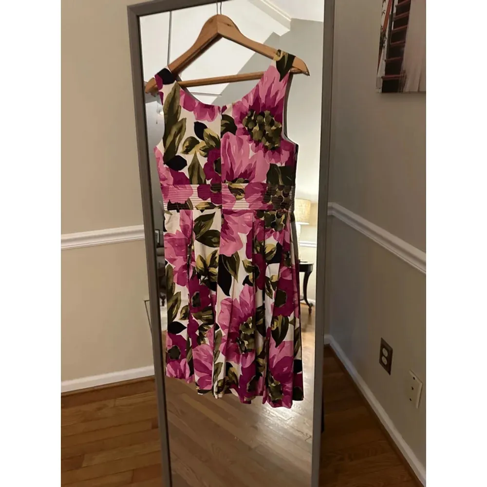 Jessica Howard Floral Dress White Pink Size‎ 10 Petite - Image 5