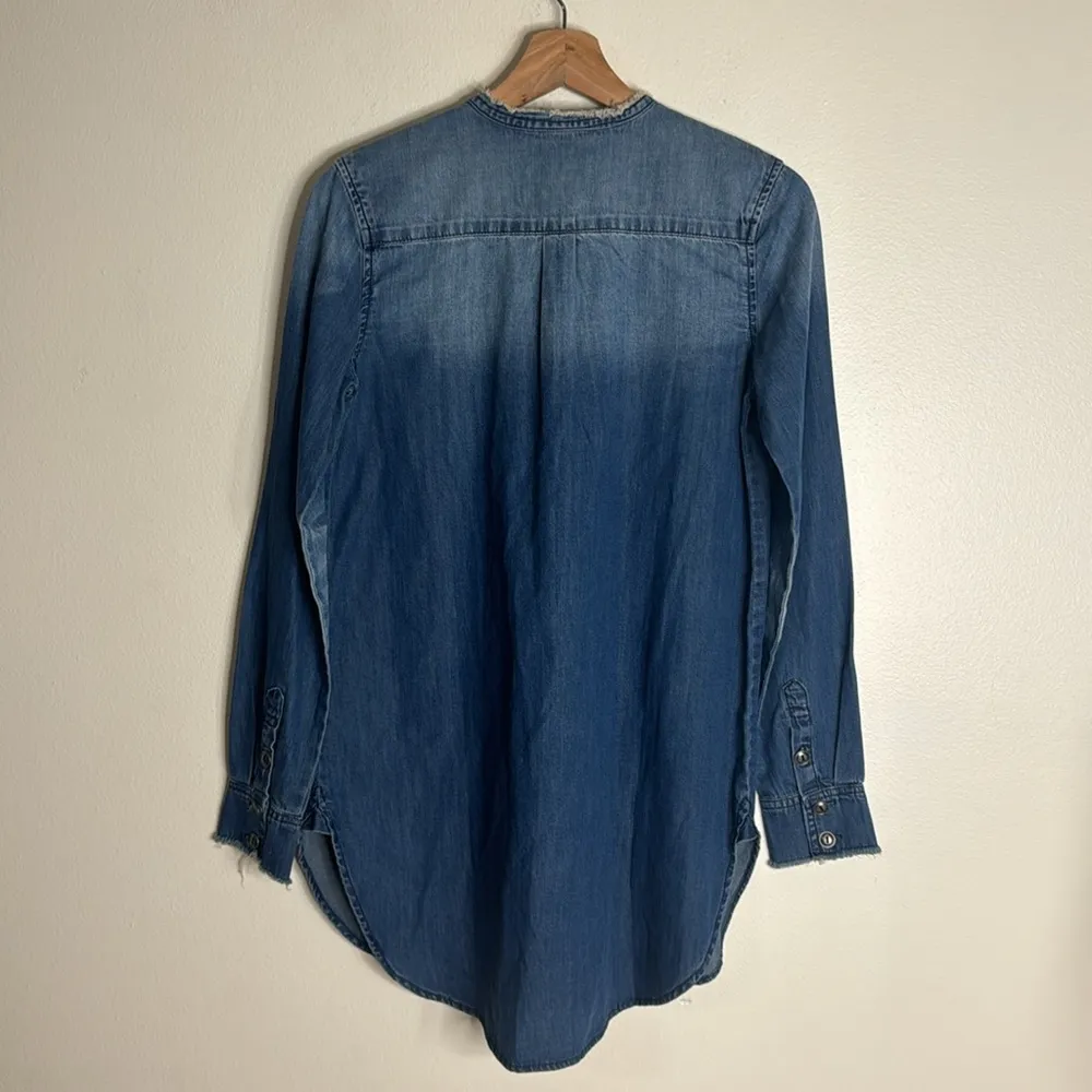 Free People x Sandrine Rose Top Womens Mandarin Denim Shirt size XS - Image 9