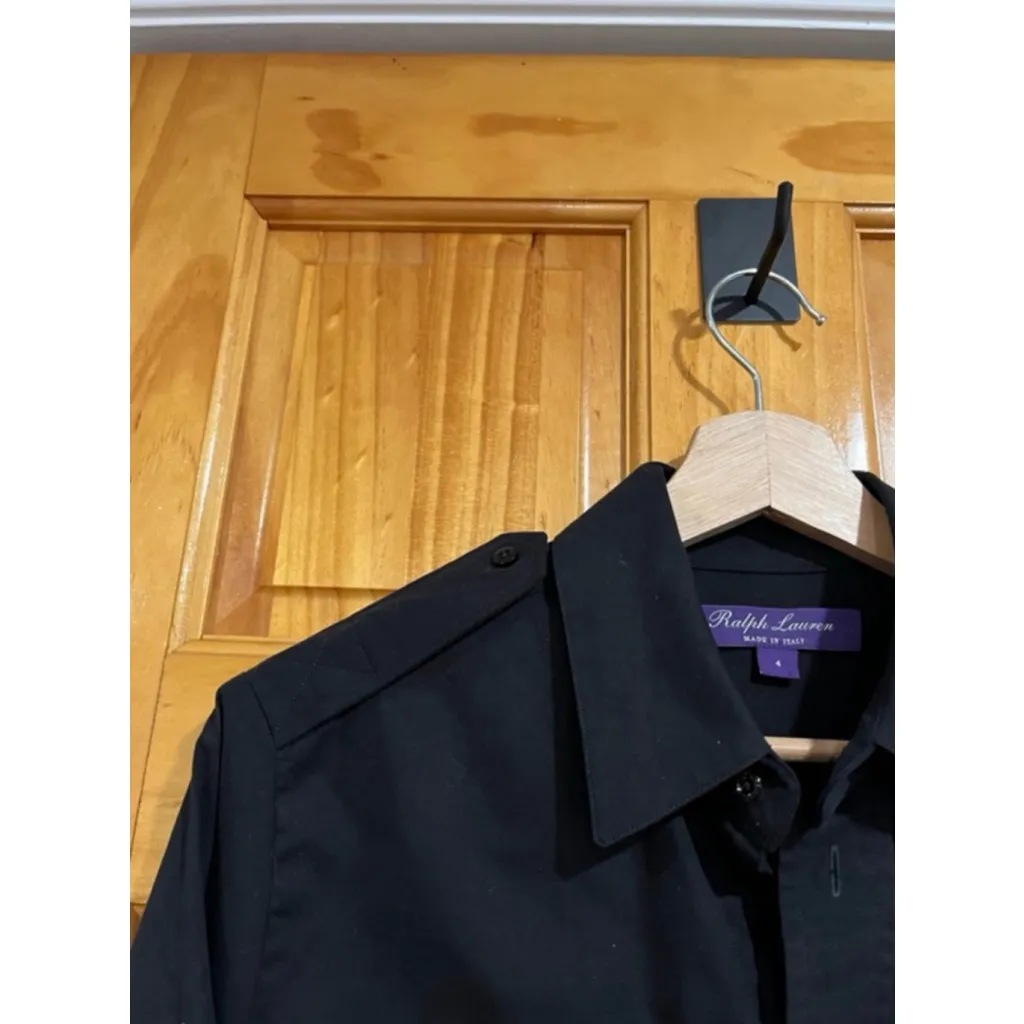 Ralph Lauren Purple Label Black Military Utility Button Down Shirt Jacket 4 - Image 2