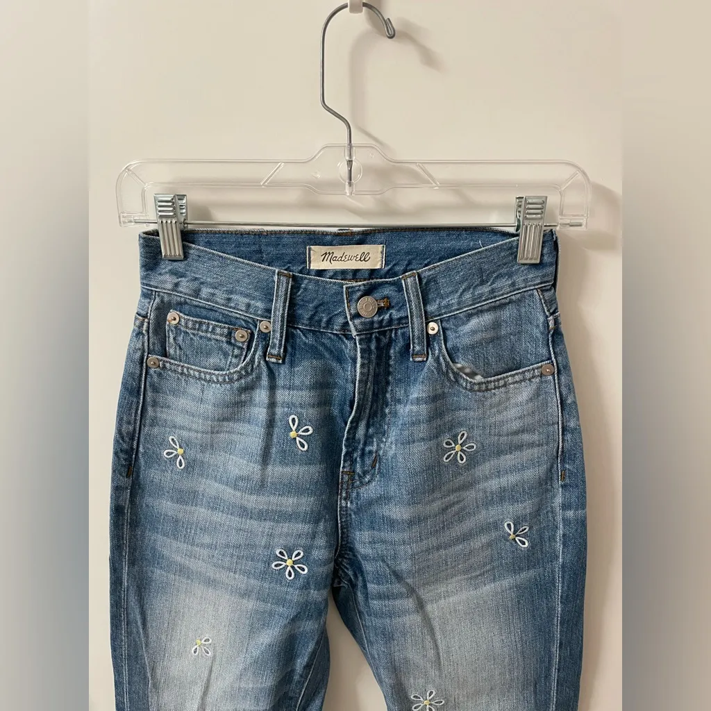 Madewell 10“ perfect summer daisy straight leg jeans, size 23 - Image 6