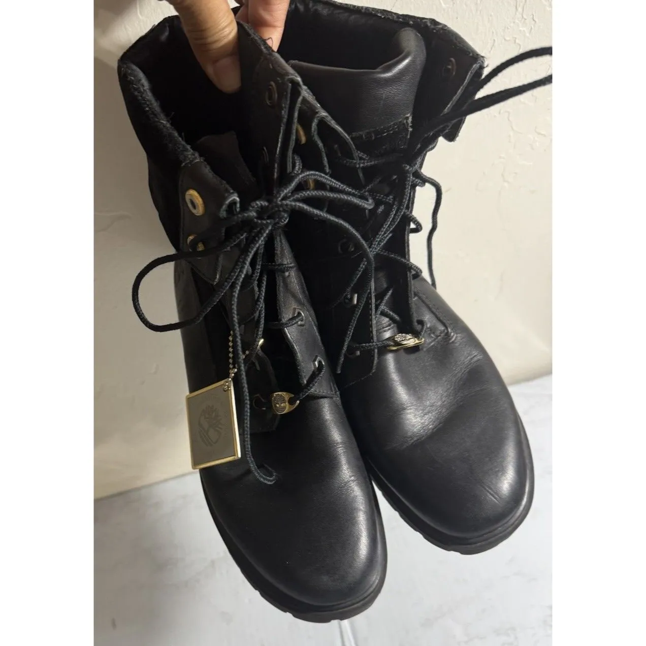 VTG Timberland Womens Sz 7M Premium Fold IN Winter 84316 Boots Grunge Streetware - Image 5