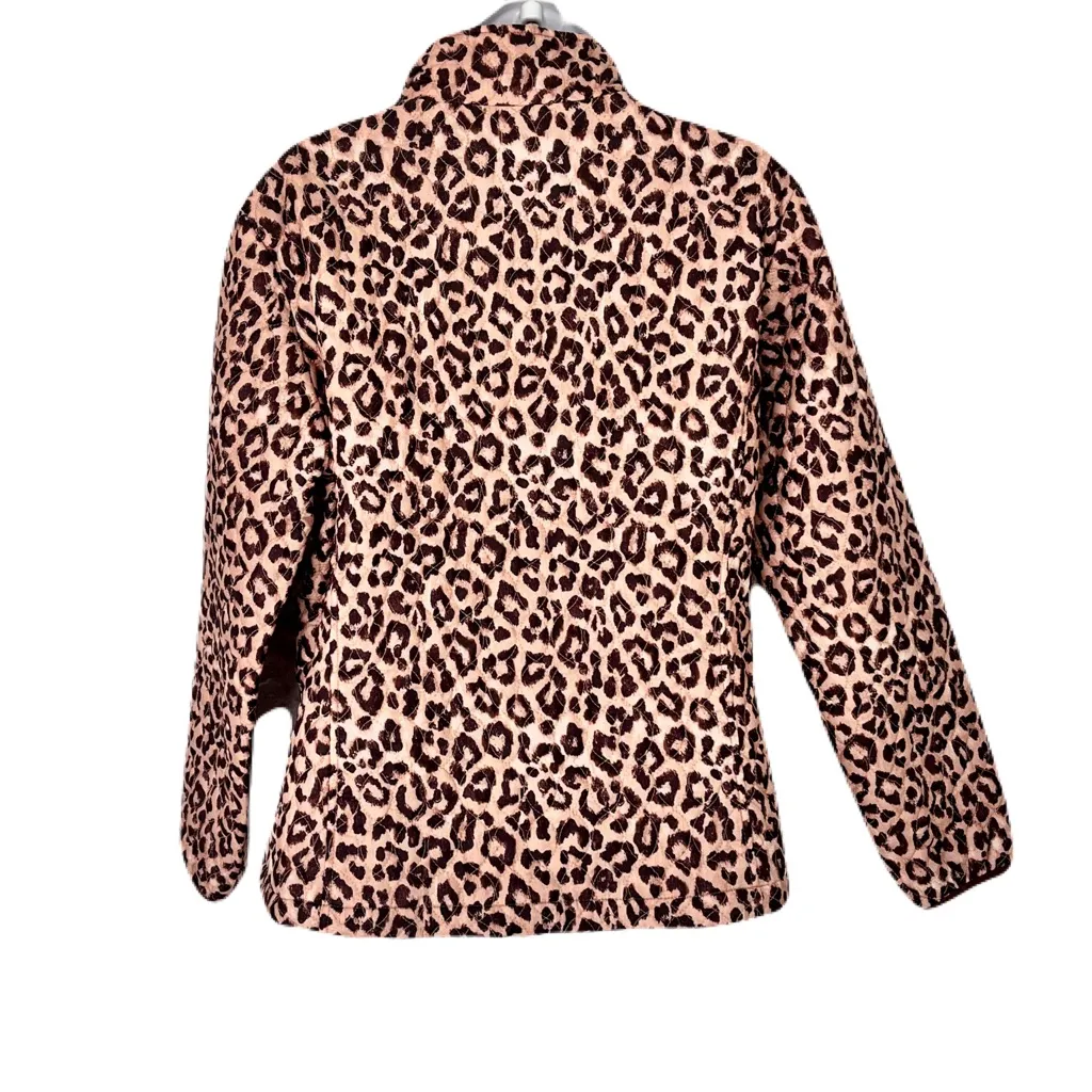 Lands End Leopard Quilted Lightweight Jacket, Size M - Image 3