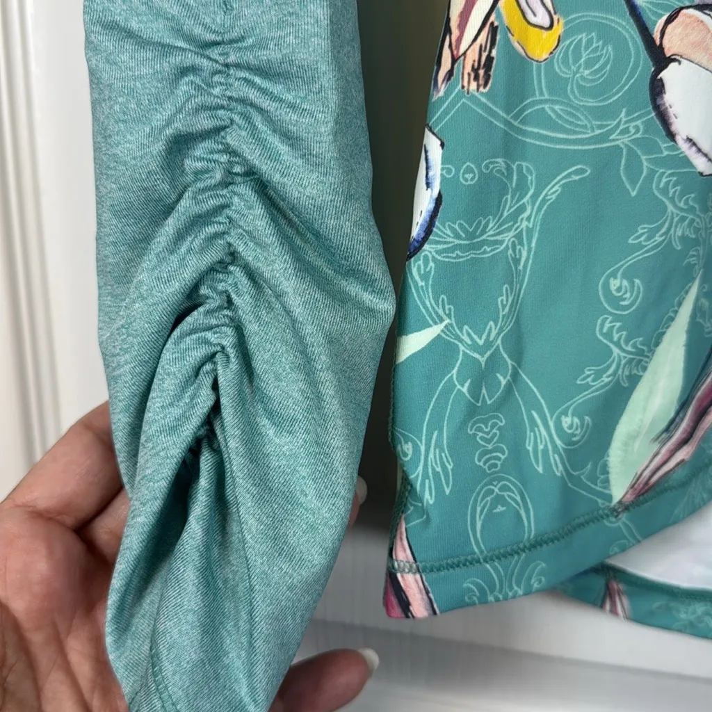 Calia Rashguard Swimweat Swimsuit Garden Gate Carrie Underwood Size XS NWT #2967 Green - Image 4